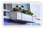 FBS-Blumenkastenhalter mit Kunststoffblumenkasten